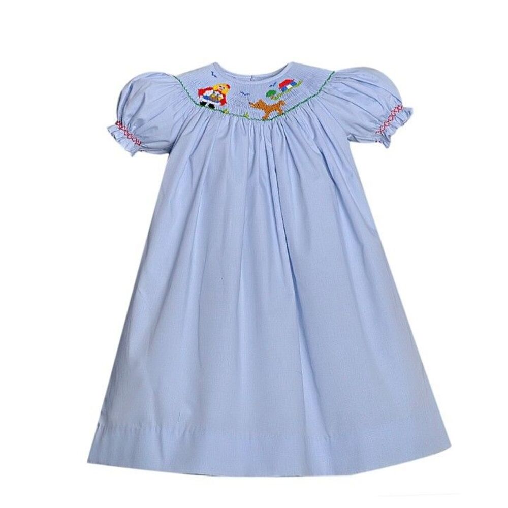 Remember Nguyen Little Red Riding Hood Smocked Bishop Dress NWT